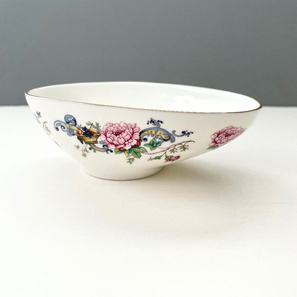 Crown Staffordshire England Chelsea Manor Fine Bone China Candy Dish Oval Bow - Picture 6 of 16